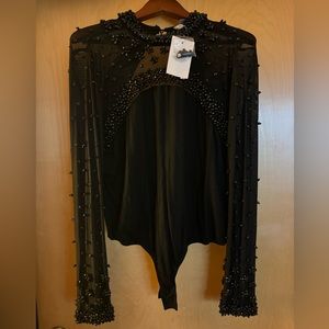 ASOS Black Beaded Bodysuit